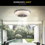 Plafond LED "Viento" avec ventilateur, en métal et en plastique, avec des LED intégrées, éclairage pour le salon ou le bureau