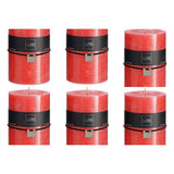 Bougie cylindrique rouge XL J-Line, vue de face avec une lueur douce.