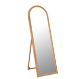 Miroir J-Line sur pied - verre/bois de sapin - naturel - 162 x 52 cm