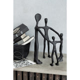 Sculpture Cercle Famille en aluminium noir, vue de face
