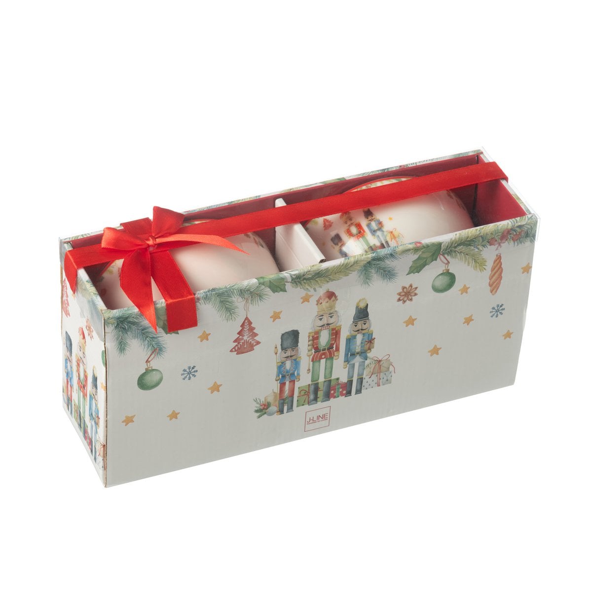 Coffret de 2 bols Casse-Noisette en céramique blanche - vue de face