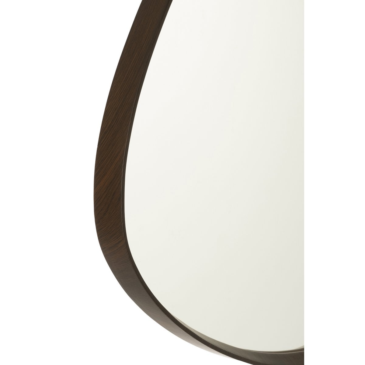 Miroir J-Line en bois brun foncé avec cadre élégant