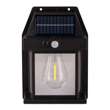 2 Définir la lampe murale solaire "Mira" env. 17 cm de haut, en plastique noir résistant aux intempéries, LED intégrée en blanc chaud, y compris le détecteur de mouvement et le capteur crépusculaire