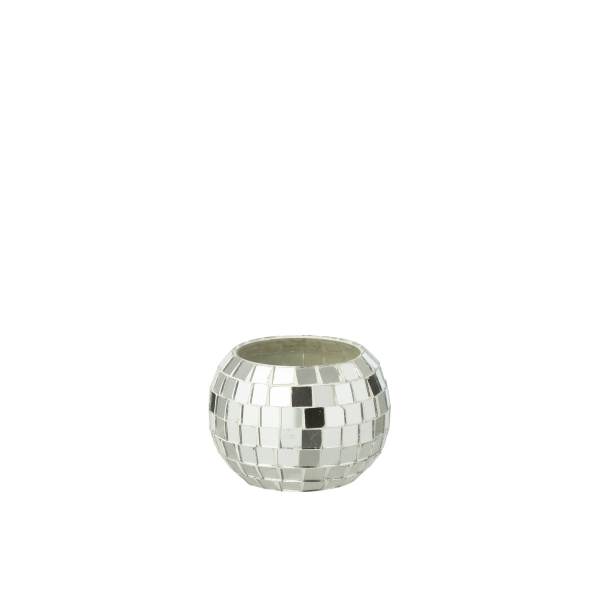Photophore J-Line Mosaic en verre argenté - mise en scène décorative