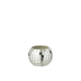 Photophore J-Line Mosaic en verre argenté - mise en scène décorative