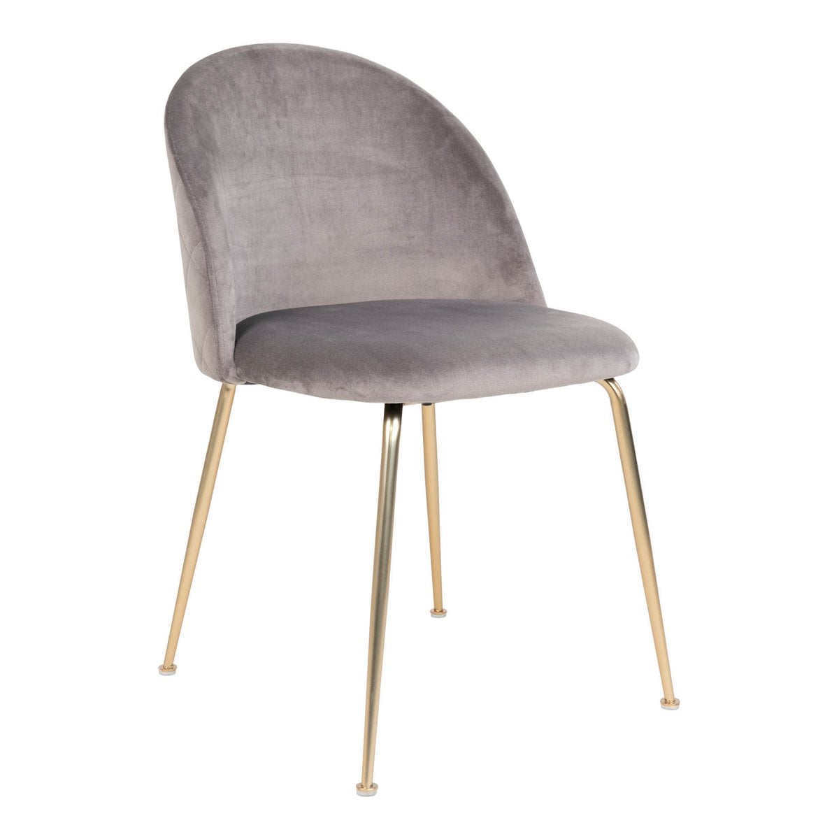 Zoom sur la texture du velours gris de la chaise Geneve