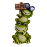 LED SOLAR LEIL "grenouille" pour la terrasse et le jardin, en plastique vert avec des LED fermement construites, lampe de décoration pour environ.
