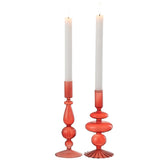 Bougeoir Ampoules Mix en verre rouge, design vintage élégant