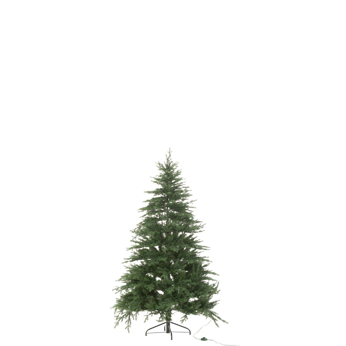 Sapin de Noël J-Line 1600 LED, majestueux et vert, décoré avec élégance.