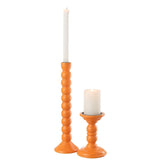 Bougeoir J-Line en bois de manguier orange, ambiance déco
