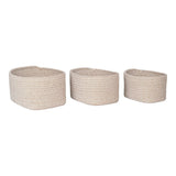 Corbeilles Cadima en coton beige, lot de 3, vue d'ensemble