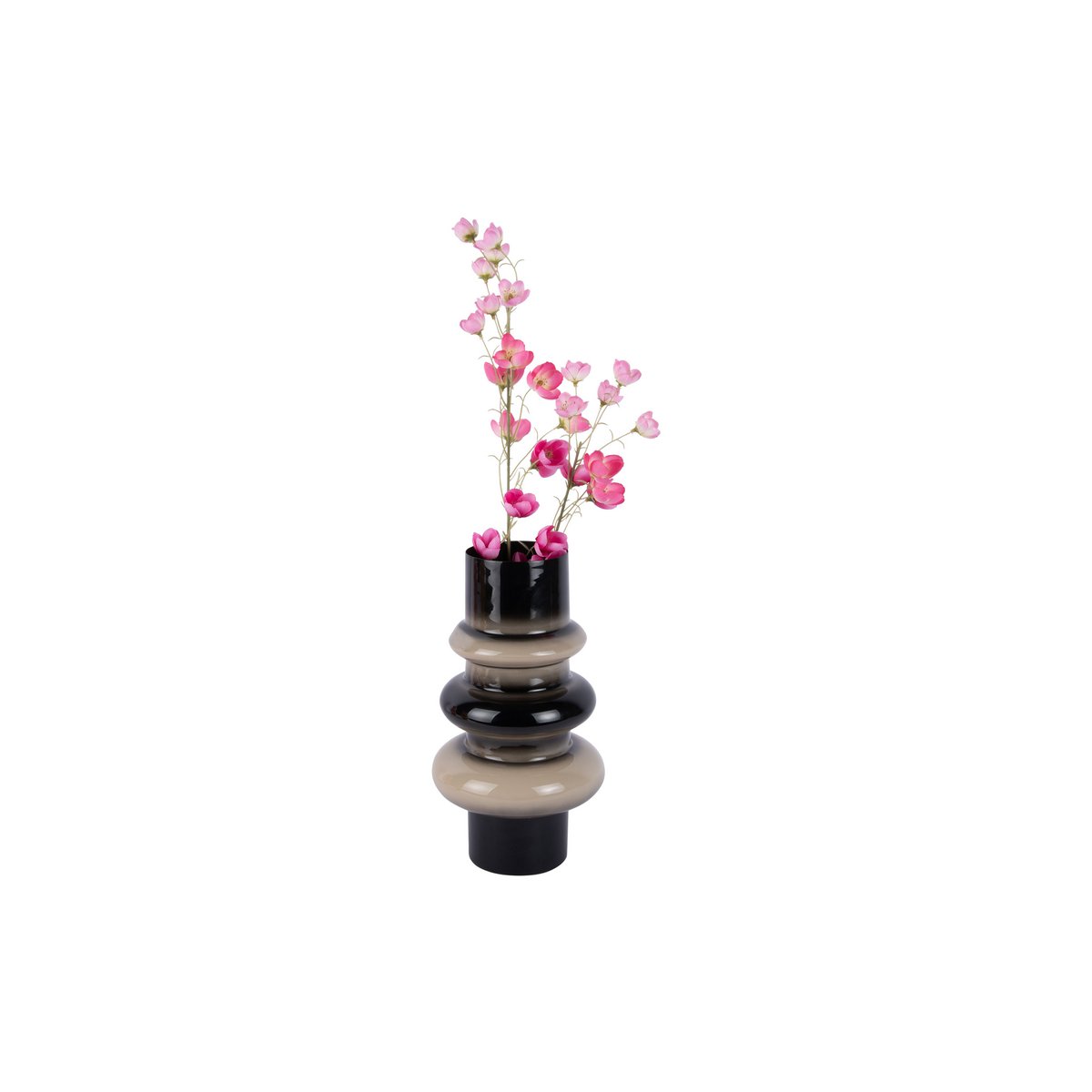 Vase Grato Petit en métal noir, détail du matériau et forme