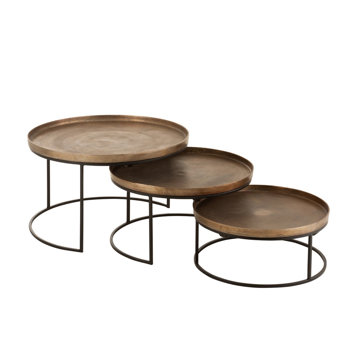 Ambiance salon avec les tables d'appoint J-Line, style industriel