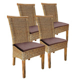 Chaises de salle à manger ensemble de 4 chaises en rotin tabac Perth chaise en rotin chaise en osier durable