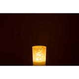Détail de la lanterne J-Line Fleurs en verre multicolore