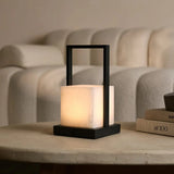 Lampe à poser rechargeable en albâtre naturel Nola
