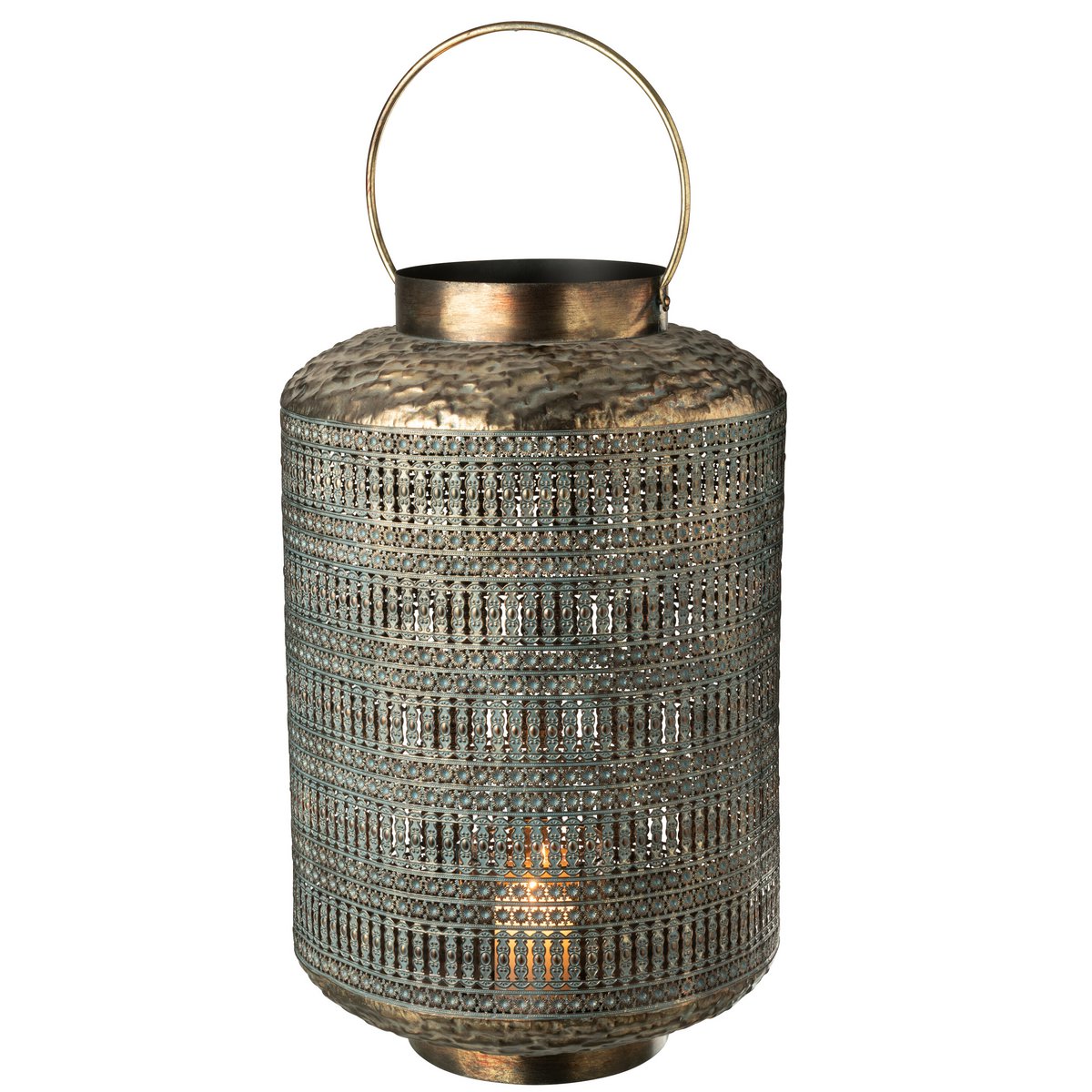 Lanterne J-Line Antique Cylindre en fer bronze vue avant