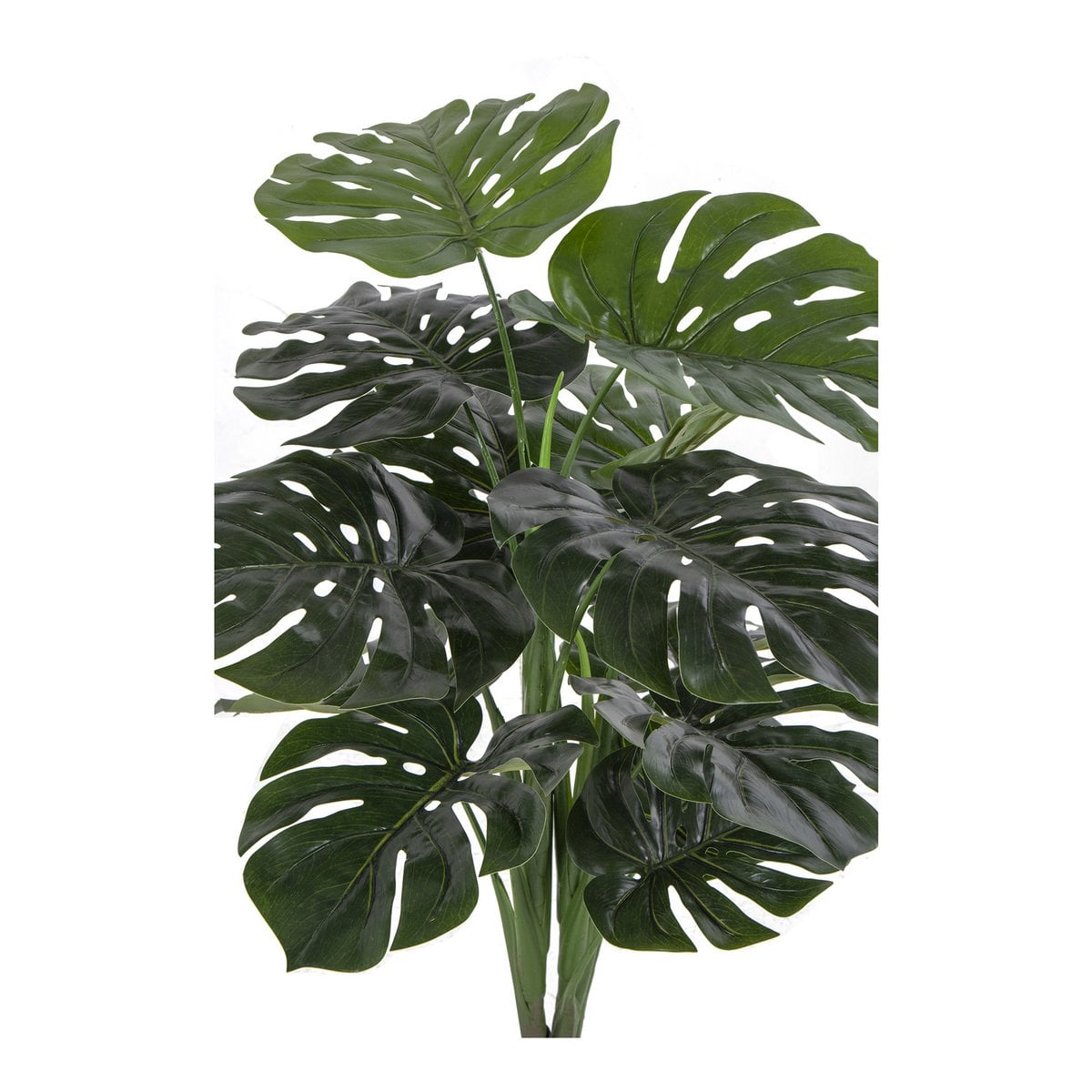 Monstera artificielle en pot noir, style moderne