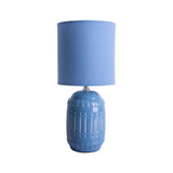 Lampe à table en céramique "Erida", lampe de table en céramique, bleu clair, avec socket E14, pour salle à manger, salon, couloir ou bureau, lampe à l'intérieur
