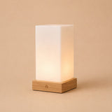 Lampe de table rechargeable en bois marron clair Zayn