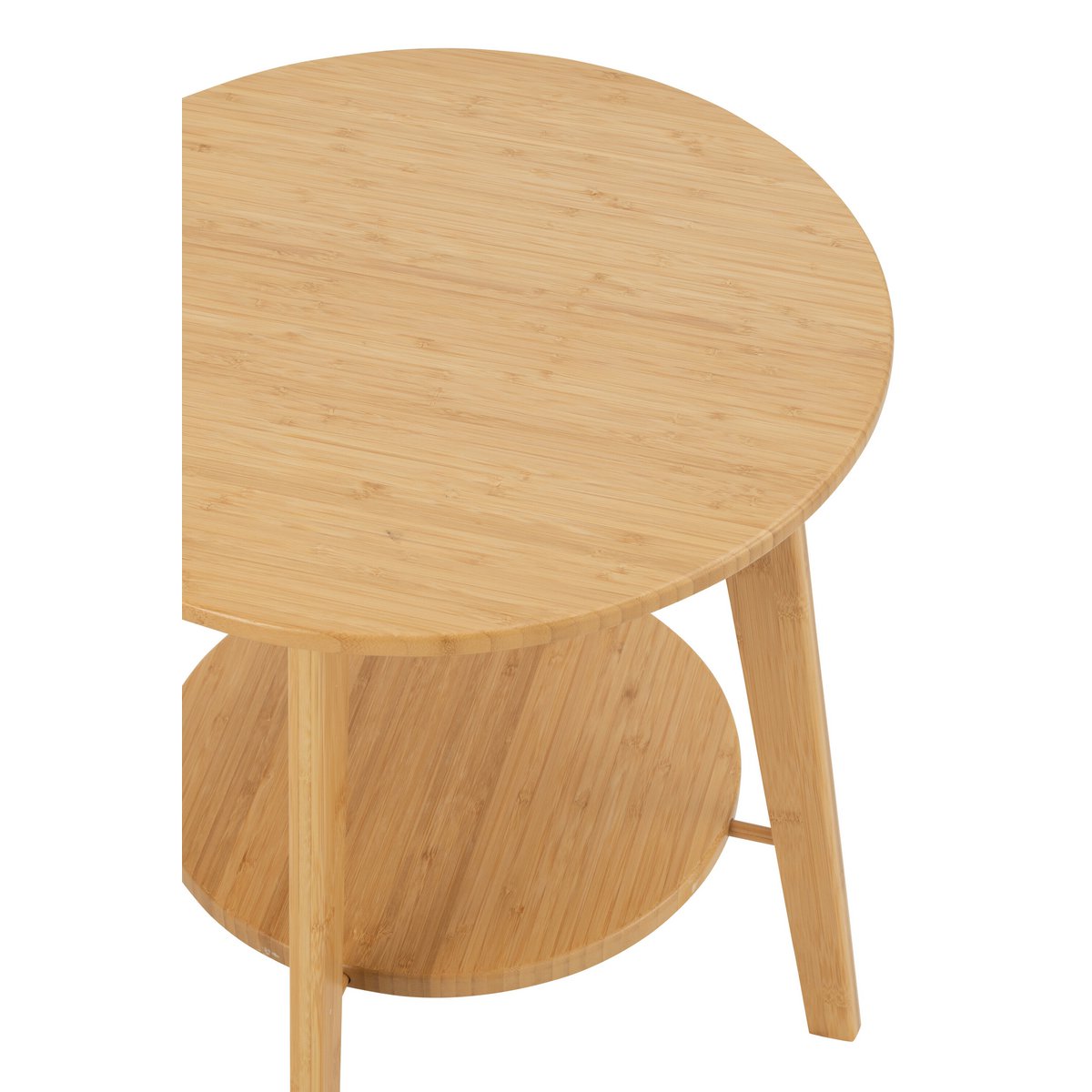Table d'appoint en bambou naturel sur fond neutre