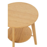 Table d'appoint en bambou naturel sur fond neutre