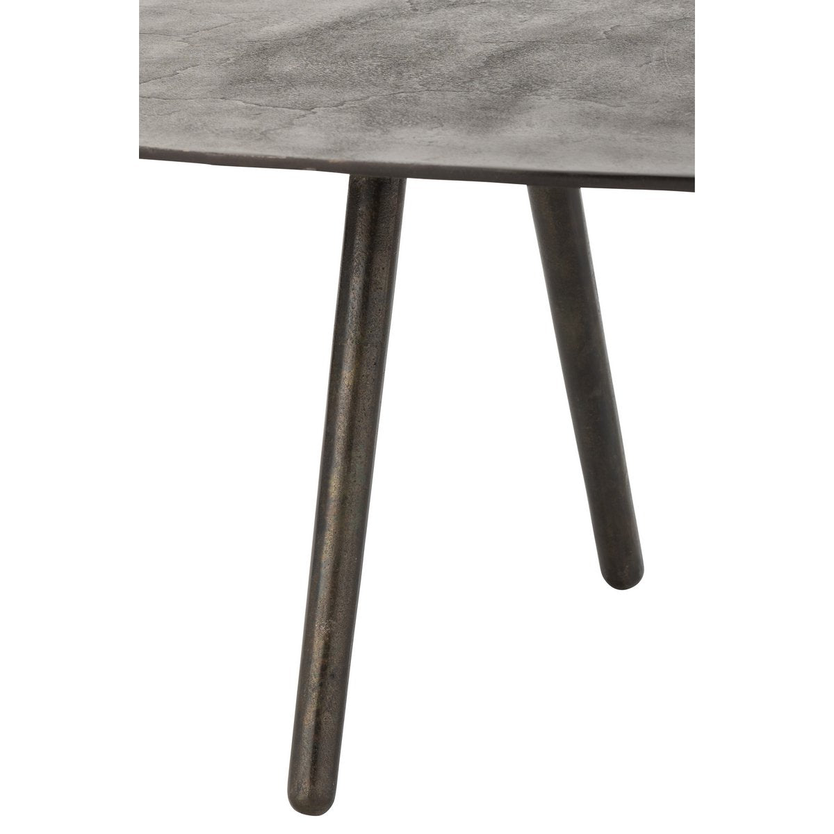 Table basse J-Line, détail du plateau en métal noir