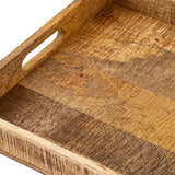 Plateau de service plateau en bois 40x40cm de plateau en bois de service de bac de plateau carré de mangue en mangue