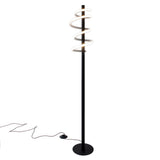 Lampe debout à LED "Belleza", lampadaire moderne en métal et en plastique en noir et blanc, avec des LED fermement intégrées, 140 hauts, l'éclairage pour le salon, la salle à manger, la chambre ou le bureau.