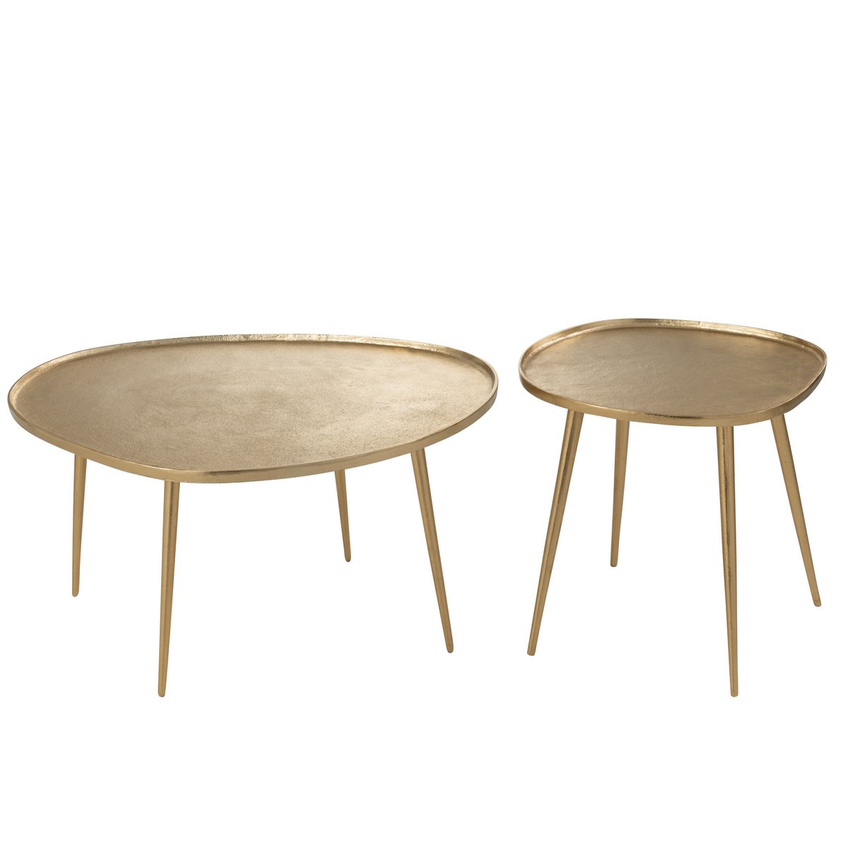 Table d'appoint J-Line Vinta en aluminium doré, ambiance dans un salon