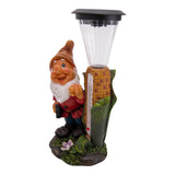 Décoration LED "Nain" avec un thermomètre en polyréine peinte, environ 26 cm de haut et équipée de LED fermement installées
