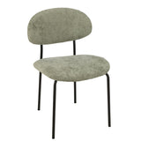 Chaise J-Line en textile et métal vert menthe vue de face