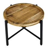 Table d'appoint ø55cm table basse table de salon ronde structure métal Sioux
