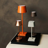 Lot de 4 lampes de table rechargeables gris ombre avec station de recharge