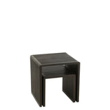 Table d'appoint J-Line Cube en bois noir - ensemble de deux