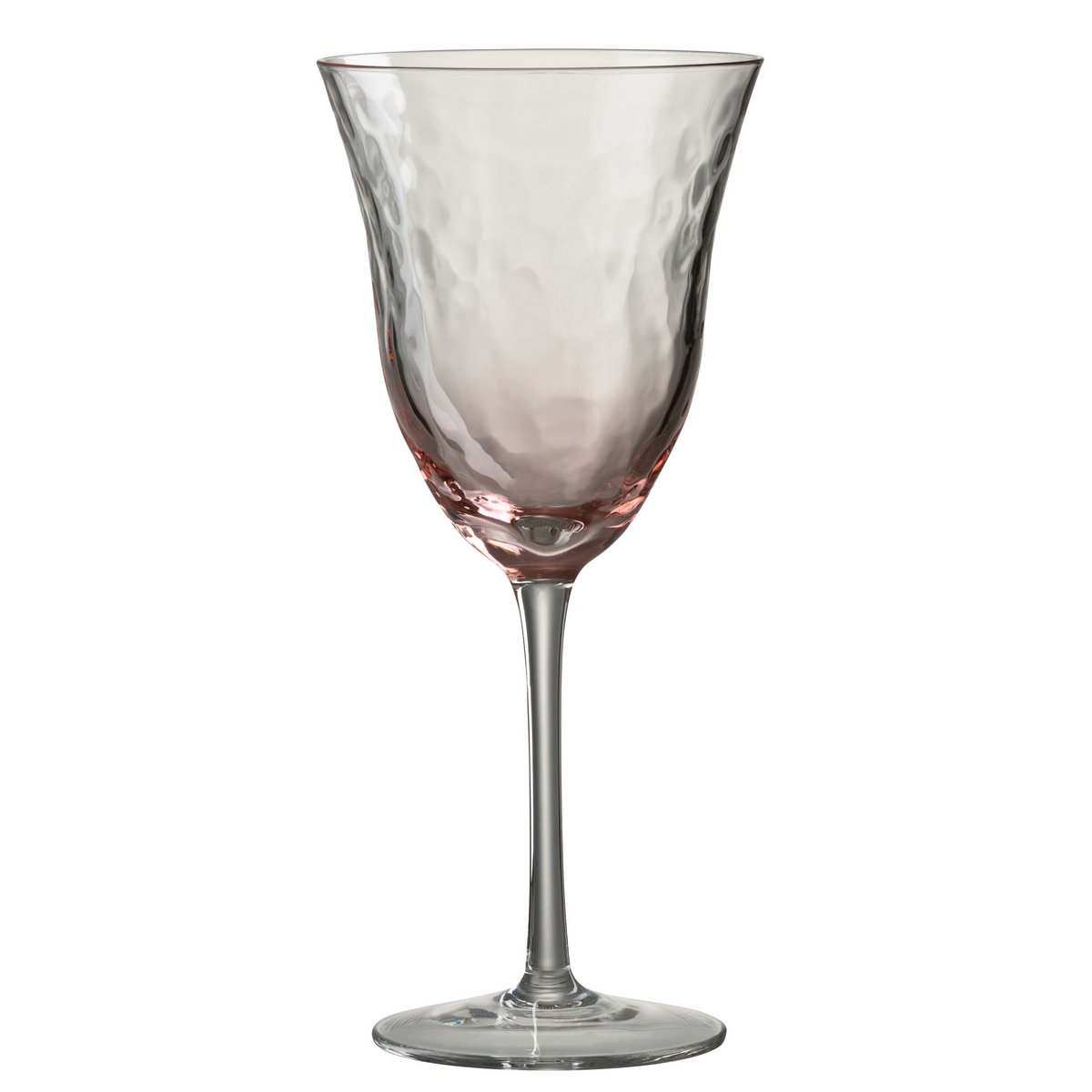 Verre à vin J-Line rose avec finition brillante, vue de profil