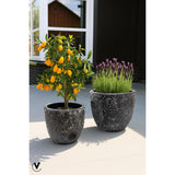 Lot de 2 cache-pots Laki Relic en céramique noire