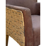 Chaise de chaise en rotin ensemble 6 pièces rembourrées avec des accoudoirs darwin salle à manger rembourrée optique en cuir tapissé