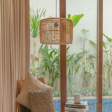 Lampe en rotin | Abat-jour Boho | Suspension LIKU (2 tailles)