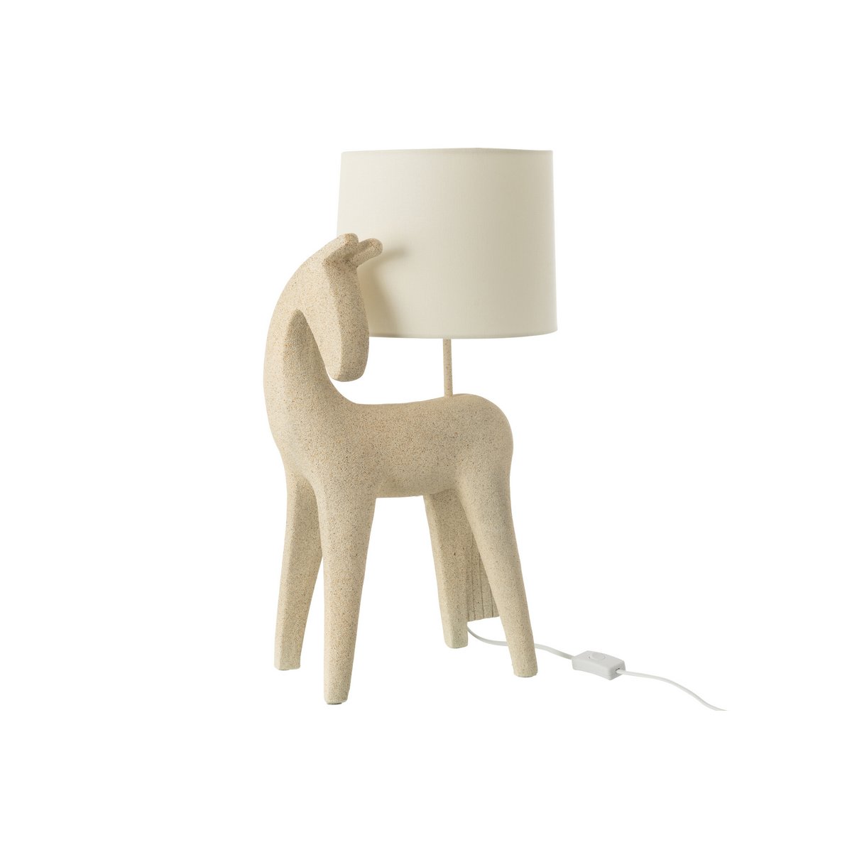 Ambiance intérieure avec la Lampe de Table Cheval Moderne en résine beige