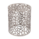 Table d'appoint Table décorative en métal Ø 40 x 46 cm rond Agadir Silver ou Gold aluminium Coral Design