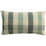 Coussin imprimé Kate Thym 30x50 cm avec motif à carreaux et franges