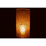 Vase mosaïque rond en verre orange de 29 cm - Vue de côté