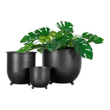 Pots de Fleurs Nova en métal noir, vue d'ensemble