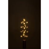 Arbre décoratif J-Line en métal doré avec lumières LED, vue de face.