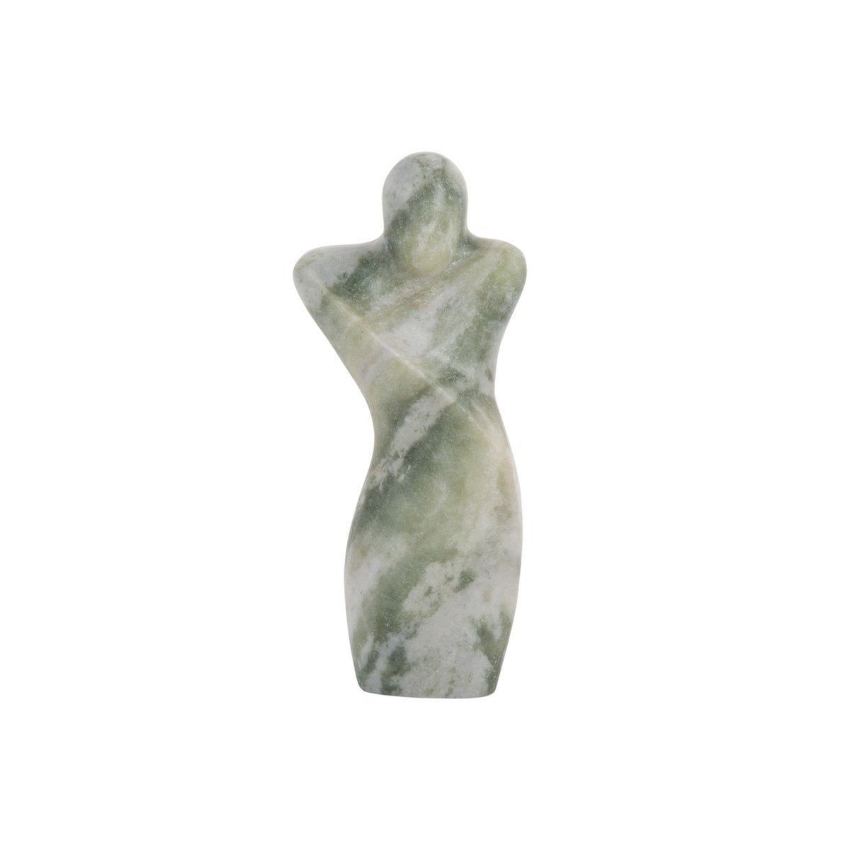 Statue Mâle Abstrait en marbre vert, vue de face