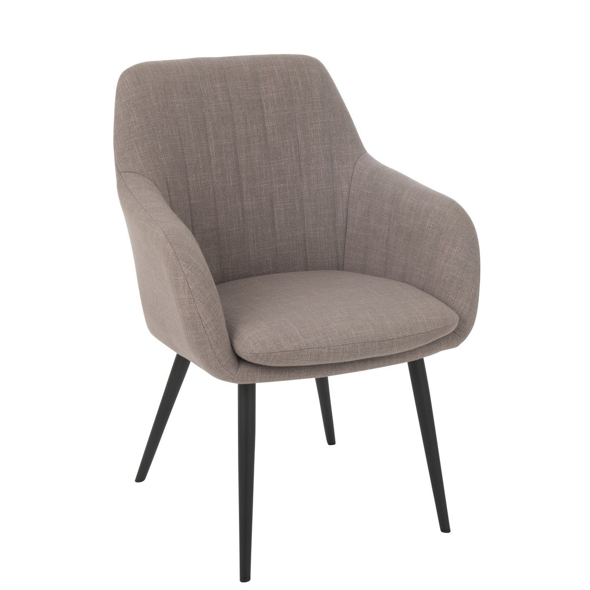 Chaise Miles J-Line en acier et mousse taupe, vue avant