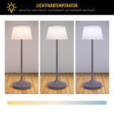 Lampe de batterie solaire "Emmi" 38 cm de haut, parapluie Ø 13 cm, métal en mûre et plastique blanc, pour la zone extérieure, cct.