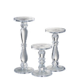 Bougeoir J-Line Leti en verre transparent, vue de face