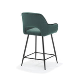 Tabouret de bar katy noir - Velour de tissu vert
